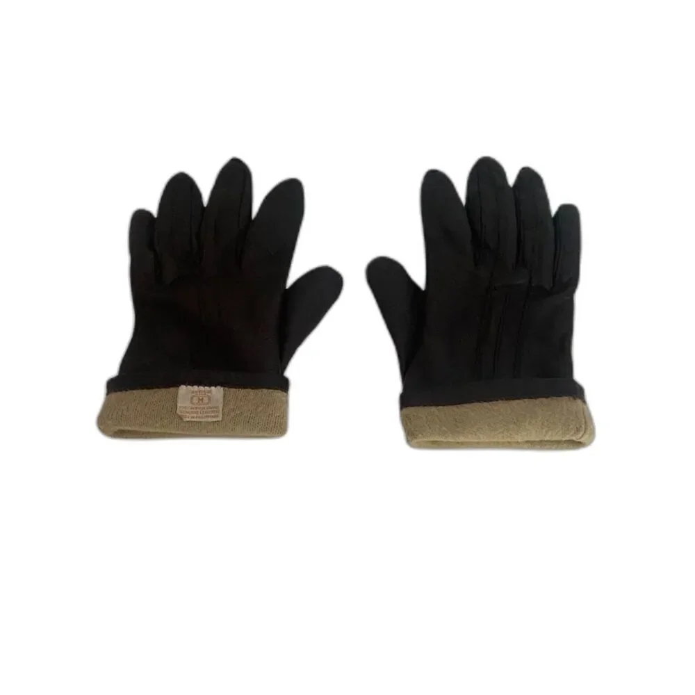VTG Fownes Brothers Women's Leather Gloves Black RN 175451 Size M Preowned